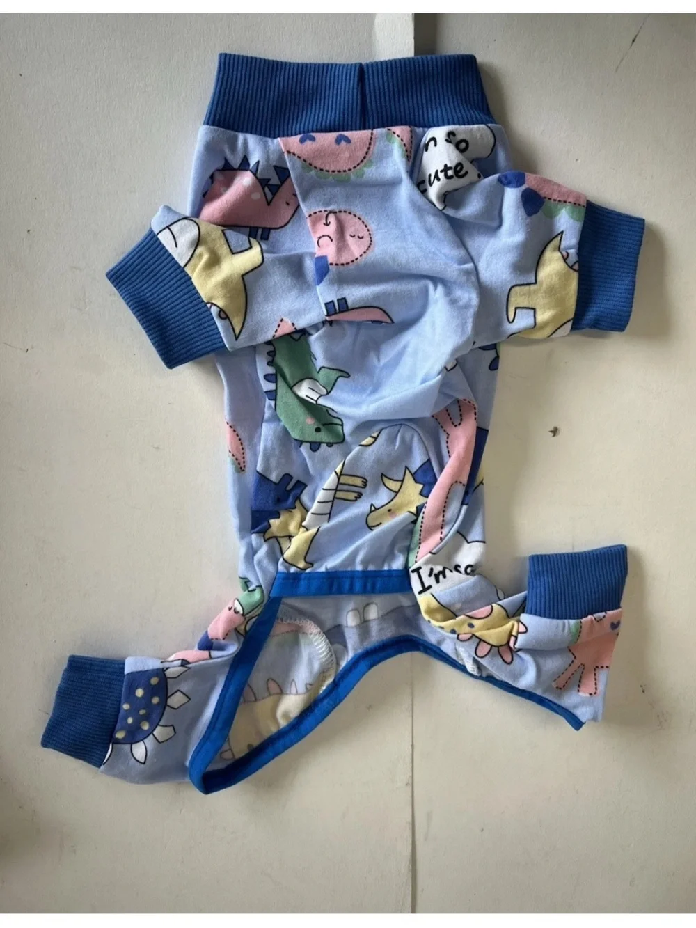 Dog Recovery Suit Size S Dinosaur Abdominal Wounds Surgery